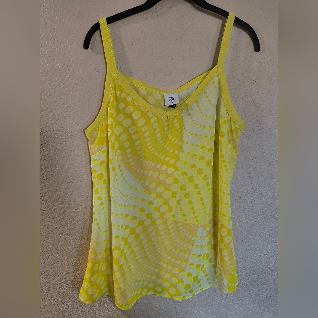 Cabi Sz M Yellow Women's Spaghetti Strap Tank Top
